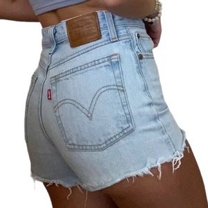 Levi’s NWT 501 Classic High Rise Button Fly Cut off raw hem Jean Shorts …